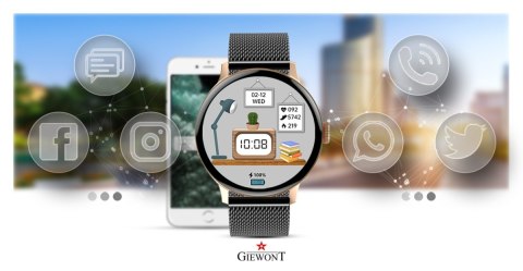Smartwatch Damski Giewont GW330-4 Różowe Złoto/Czarny