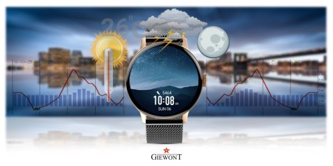 Smartwatch Damski Giewont GW330-4 Różowe Złoto/Czarny