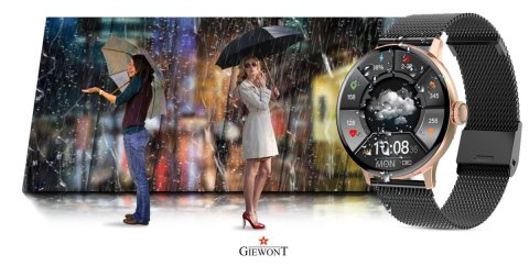 Smartwatch Damski Giewont GW330-4 Różowe Złoto/Czarny