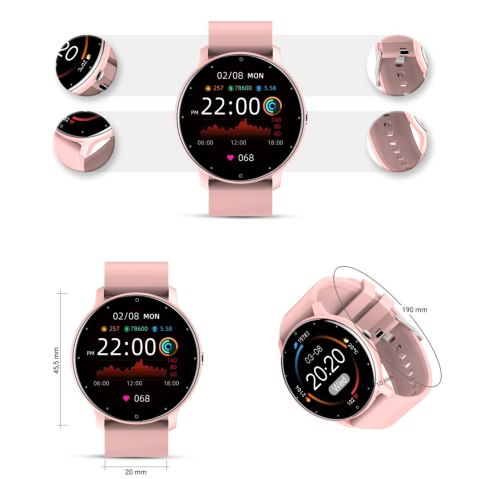 Smartwatch Damski Gravity GT1-1 Różowe Złoto/Różowy