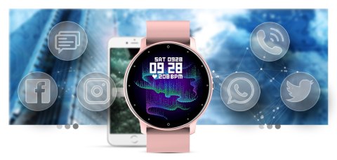 Smartwatch Damski Gravity GT1-1 Różowe Złoto/Różowy