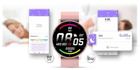 Smartwatch Damski Gravity GT1-1 Różowe Złoto/Różowy