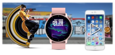 Smartwatch Damski Gravity GT1-1 Różowe Złoto/Różowy
