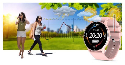 Smartwatch Damski Gravity GT1-1 Różowe Złoto/Różowy