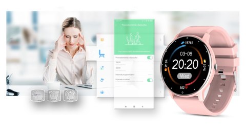 Smartwatch Damski Gravity GT1-1 Różowe Złoto/Różowy