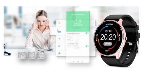 Smartwatch Damski Gravity GT1-2 Różowe Złoto/Czarny