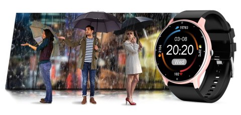 Smartwatch Damski Gravity GT1-2 Różowe Złoto/Czarny