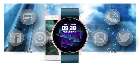 Smartwatch Damski Gravity GT1-4 Różowe Złoto/Niebieski
