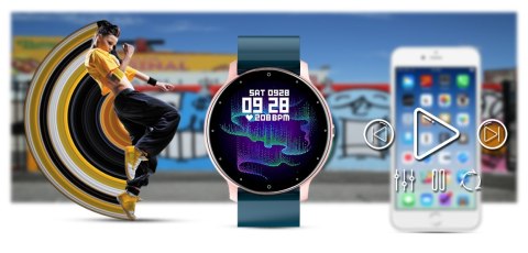 Smartwatch Damski Gravity GT1-4 Różowe Złoto/Niebieski