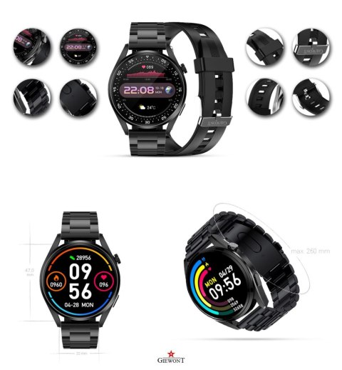 Smartwatch GIEWONT Vertex GW450-1 z Bransoletą i Paskiem