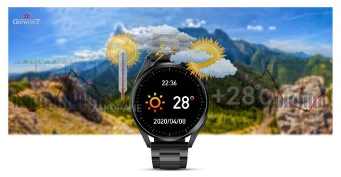 Smartwatch GIEWONT Vertex GW450-2 Czarny + Skórzany Pasek