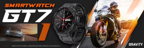 Smartwatch Gravity GT7-1 Czarny silikonowy