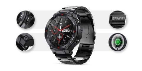 Smartwatch Gravity GT7-1 Czarny silikonowy