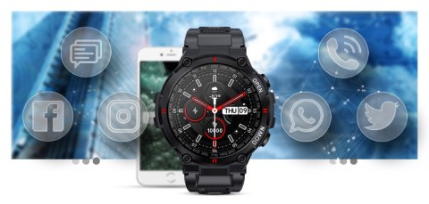 Smartwatch Gravity GT7-1 Czarny silikonowy