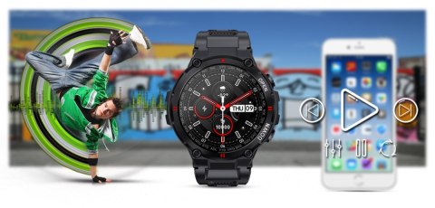Smartwatch Gravity GT7-1 Czarny silikonowy