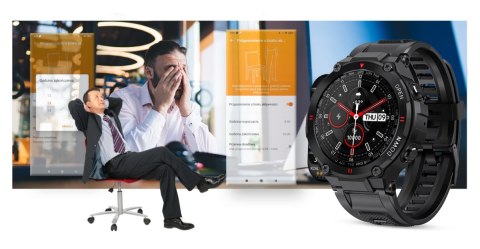 Smartwatch Gravity GT7-1 Czarny silikonowy