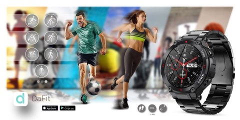 Smartwatch Gravity GT7-2 - Czarny z czarną bransoletą