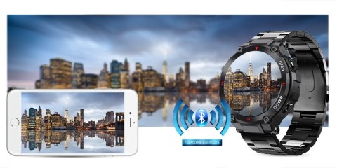 Smartwatch Gravity GT7-2 - Czarny z czarną bransoletą