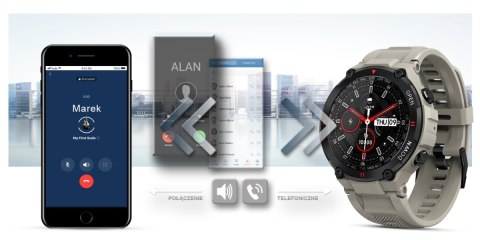 Smartwatch Gravity GT7-4 Szaro-Czarny z Paskiem Silikonowym