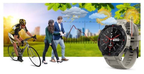 Smartwatch Gravity GT7-4 Szaro-Czarny z Paskiem Silikonowym