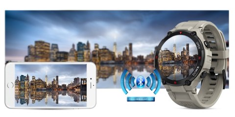 Smartwatch Gravity GT7-4 Szaro-Czarny z Paskiem Silikonowym