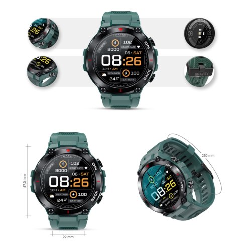 Smartwatch Gravity GT8-3 Zielony - sportowy design