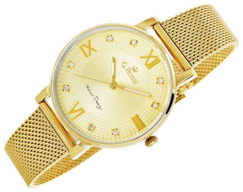 Zegarek Damski G.Rossi 12217B-4D1 na złotej bransolecie mesh