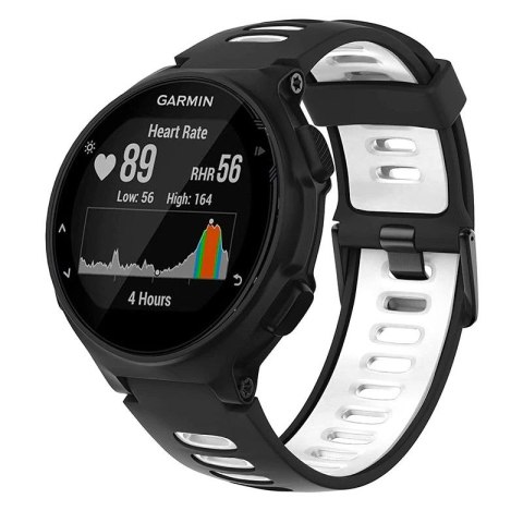 Pasek silikonowy do Garmin G02 Czarno-Biały