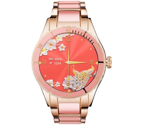 Smartwatch Damski Rubicon RNCE82 Różowe Złoto z Bransoletą