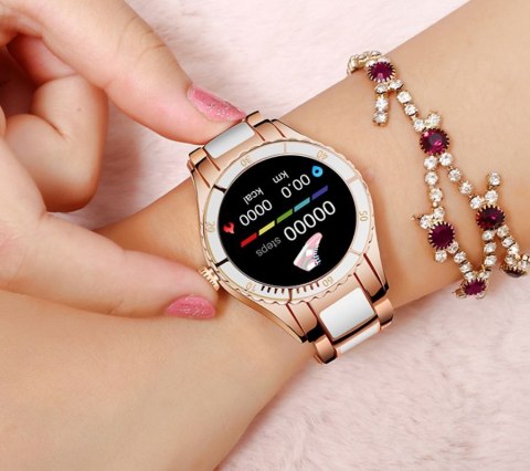 Smartwatch Damski Rubicon RNCE82 Różowe Złoto z Bransoletą