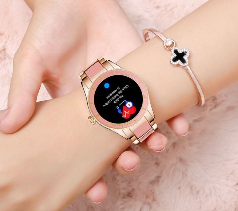 Smartwatch Damski Rubicon RNCE82 Różowe Złoto z Bransoletą