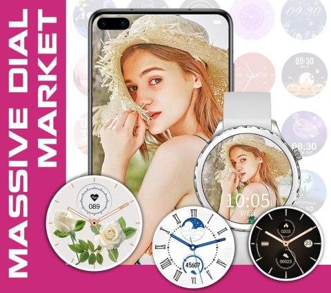 Smartwatch Rubicon RNCF02-1 Srebrny z Paskiem i Bransoletą