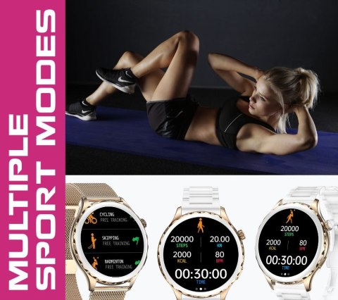 Smartwatch Rubicon RNCF02-1 Srebrny z Paskiem i Bransoletą