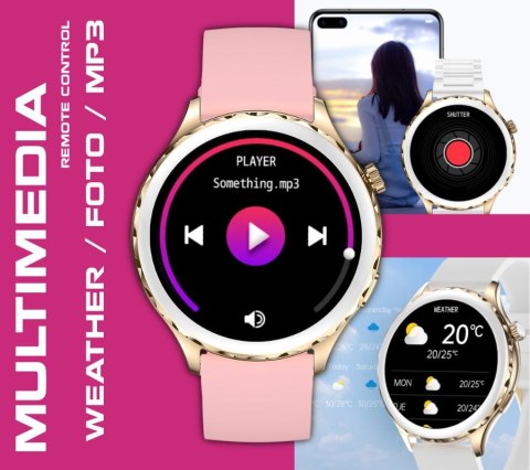 Smartwatch Rubicon RNCF02-1 Srebrny z Paskiem i Bransoletą