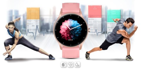 Smartwatch Damski Gravity GT2-1 Różowe Złoto