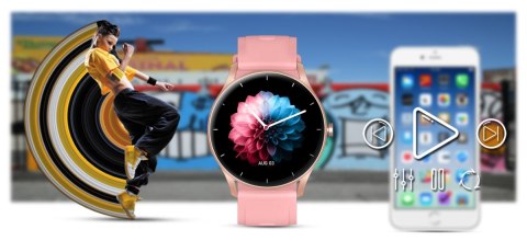 Smartwatch Damski Gravity GT2-1 Różowe Złoto