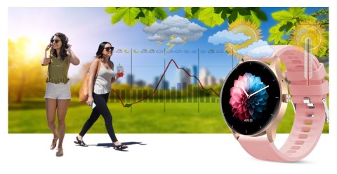 Smartwatch Damski Gravity GT2-1 Różowe Złoto