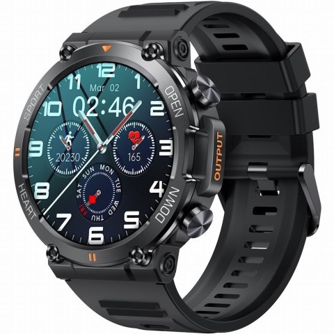 Smartwatch Gravity GT7-1 PRO - Czarny, silikonowy pasek