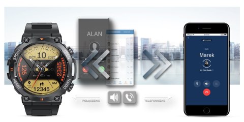Smartwatch Gravity GT7-1 PRO - Czarny, silikonowy pasek