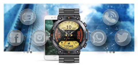 Smartwatch Gravity GT7-2 PRO - Czarny z bransoletą