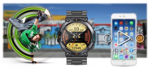 Smartwatch Gravity GT7-2 PRO - Czarny z bransoletą