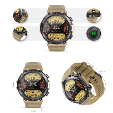 Smartwatch Gravity GT7-4 PRO Piaskowy