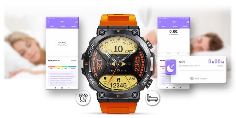 Smartwatch Gravity GT7-5 PRO Czarno-Pomarańczowy