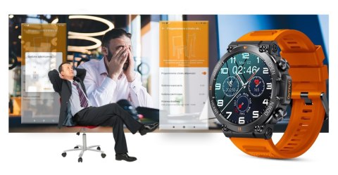 Smartwatch Gravity GT7-5 PRO Czarno-Pomarańczowy