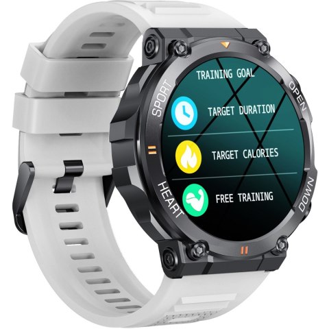 Smartwatch Gravity GT7-6 PRO Czarny z Białym Paskiem