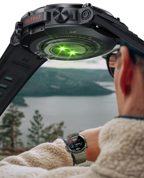 Smartwatch Gravity GT7-6 PRO Czarny z Białym Paskiem