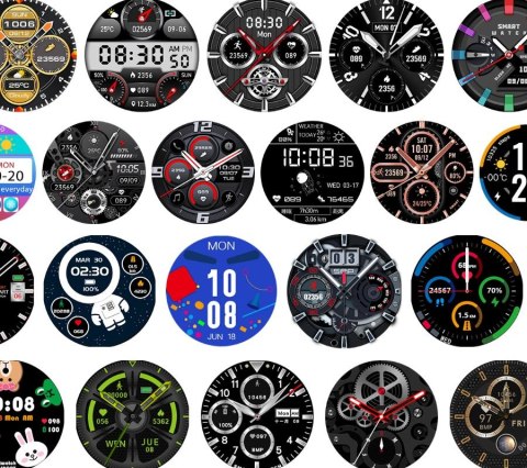Smartwatch Rubicon RNCE88-1 z wymiennym paskiem silikonowym i skórzanym