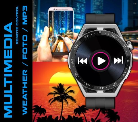 Smartwatch Rubicon RNCE88-2 z bransoletą Mesh i paskiem silikonowym