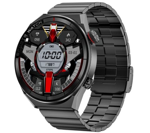 Smartwatch Rubicon RNCE99 Black z bransoletą i paskiem silikonowym