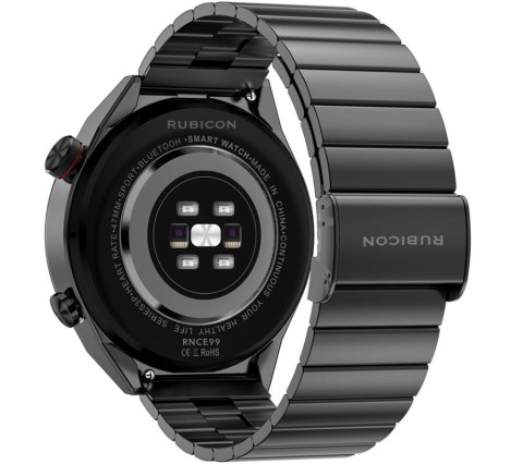 Smartwatch Rubicon RNCE99 Black z bransoletą i paskiem silikonowym